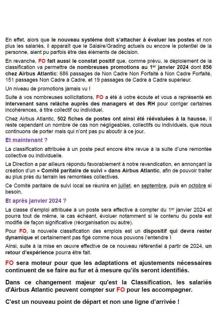 CLASSIFICATION 2ème commission paritaire de suivi groupe