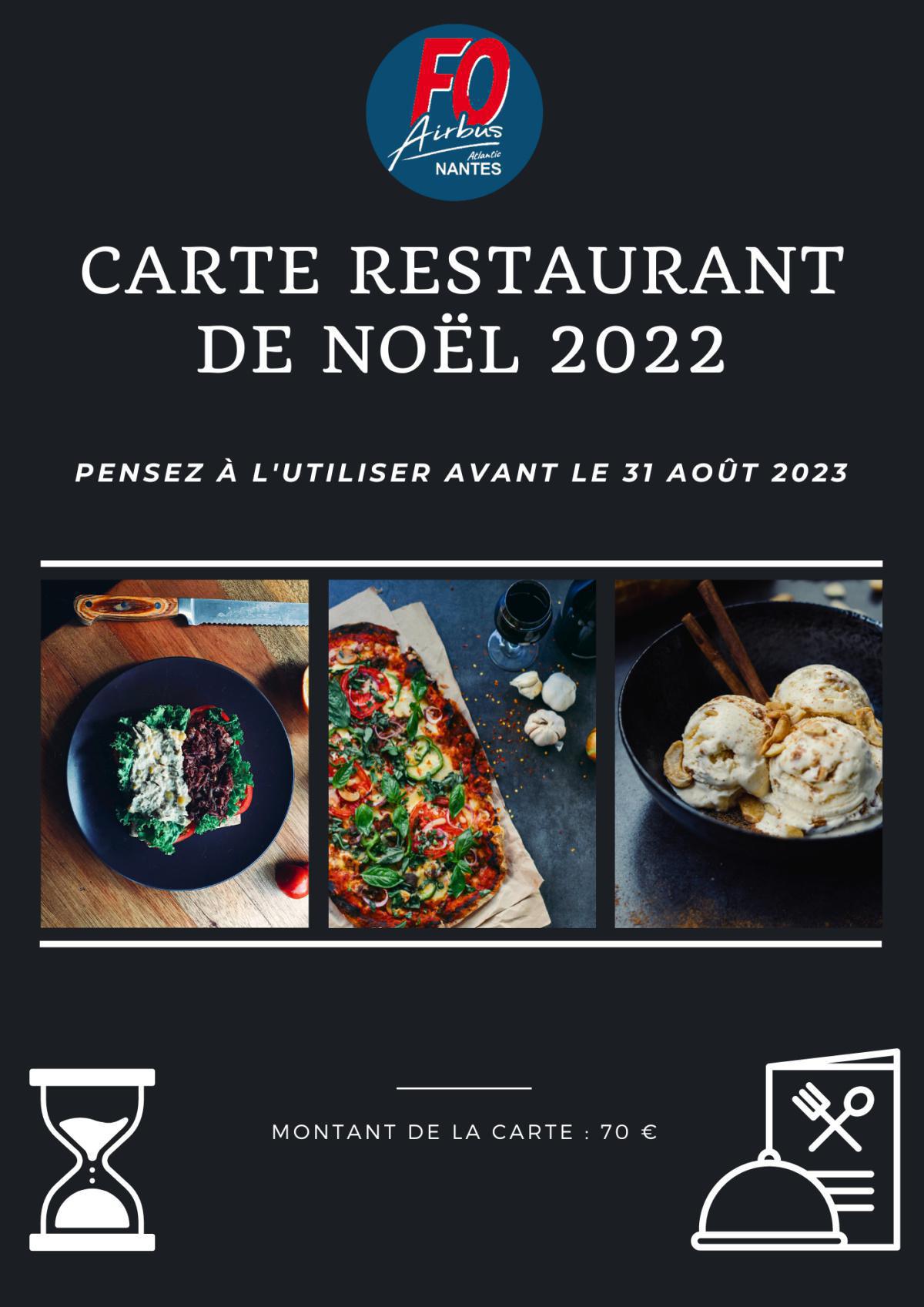 Carte restaurant 
