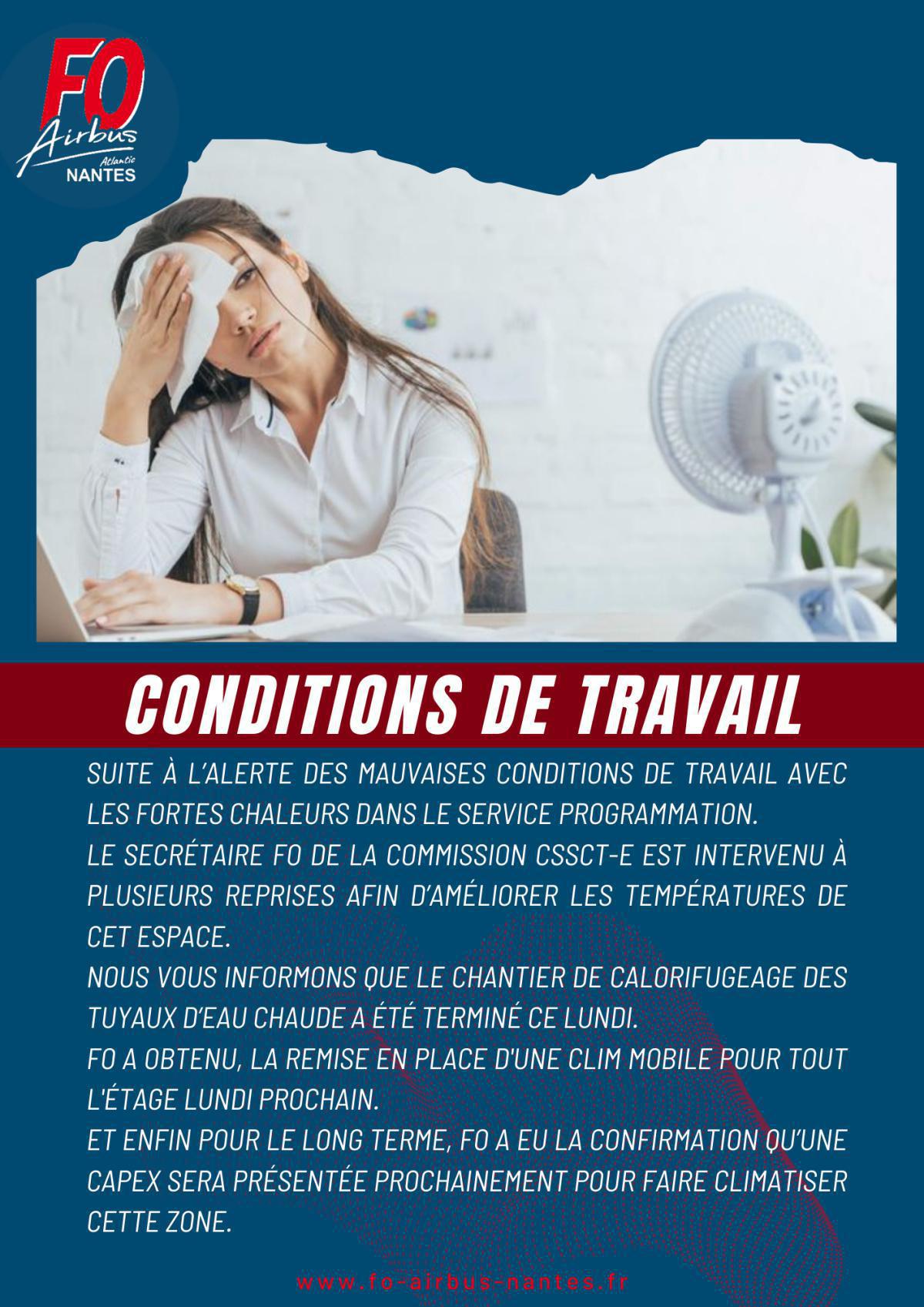 Conditions de travail