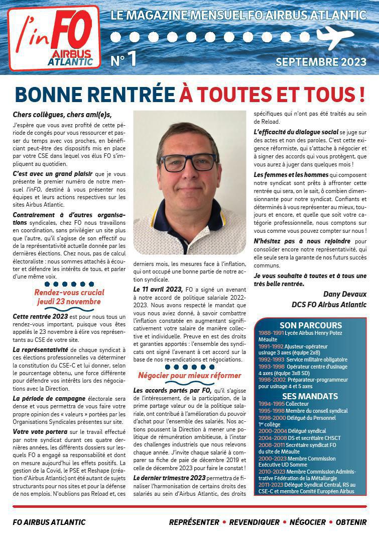 L' InFO Airbus Atlantic n°1 Septembre 2023