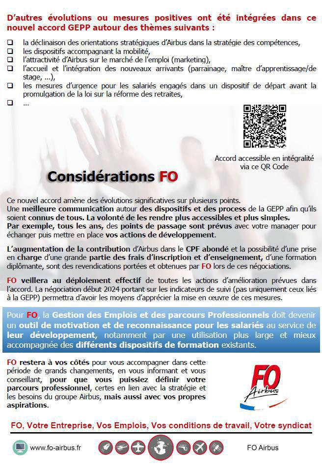 FO signe l'accord GEPP (Gestion des Emplois et des Parcours Professionnels)