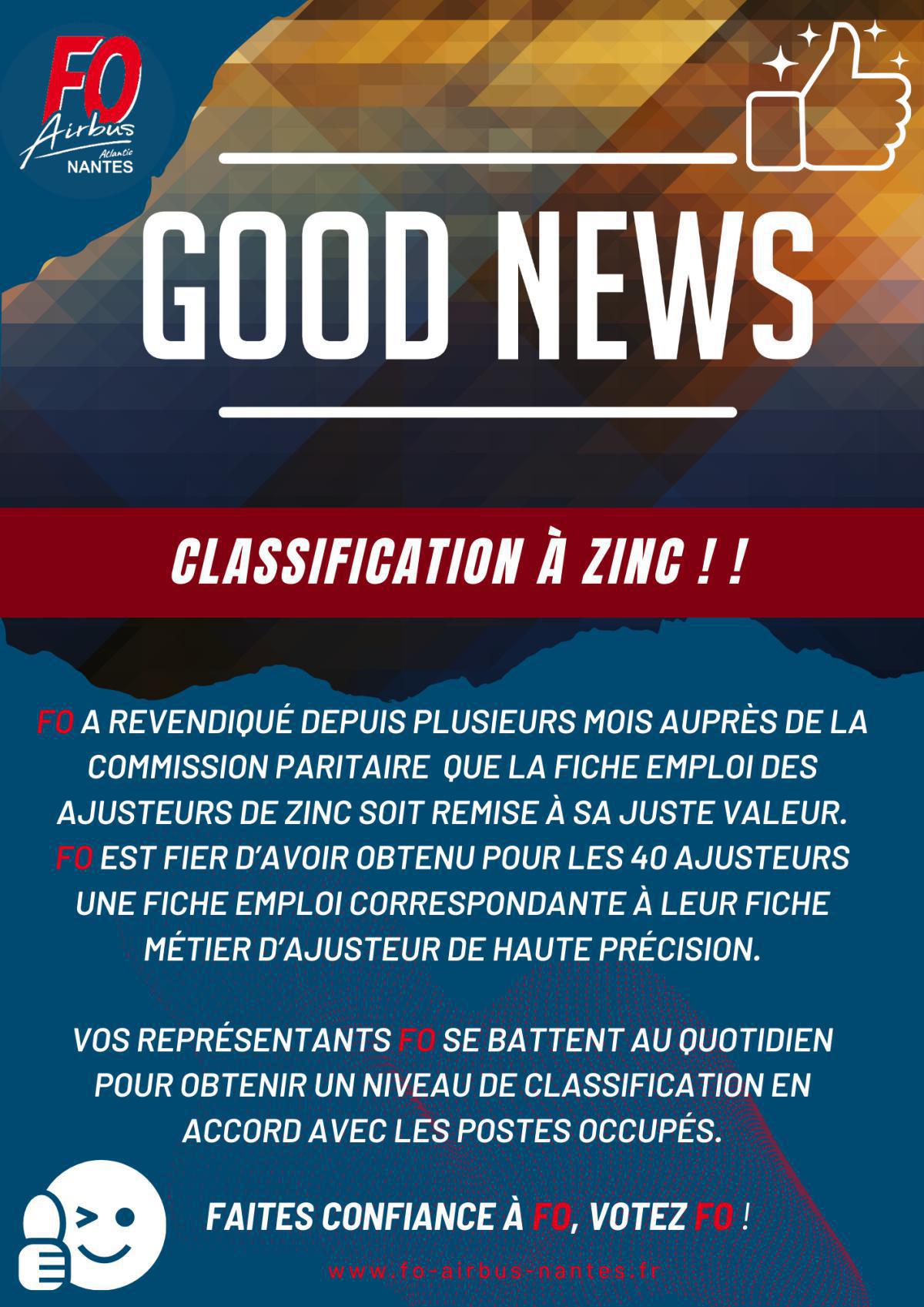 Classification à ZINC