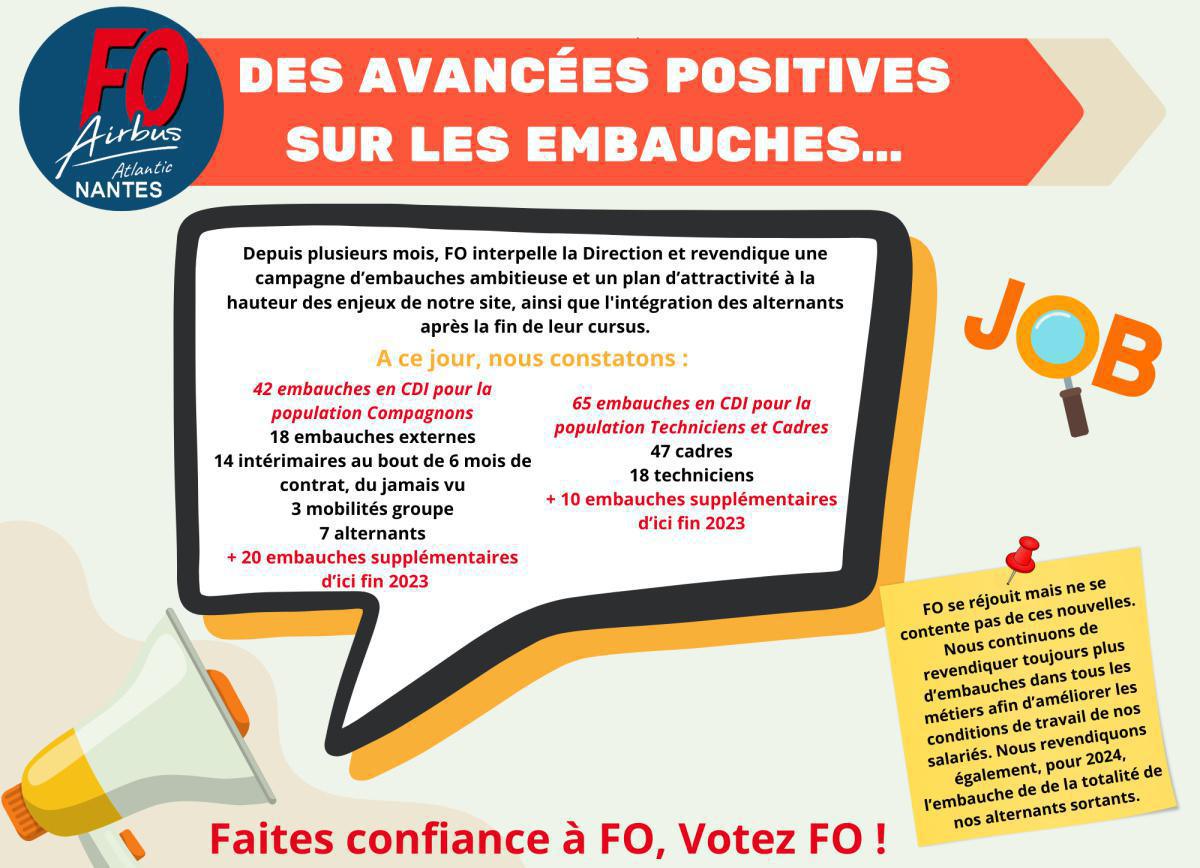 Avancées positives sur les embauches