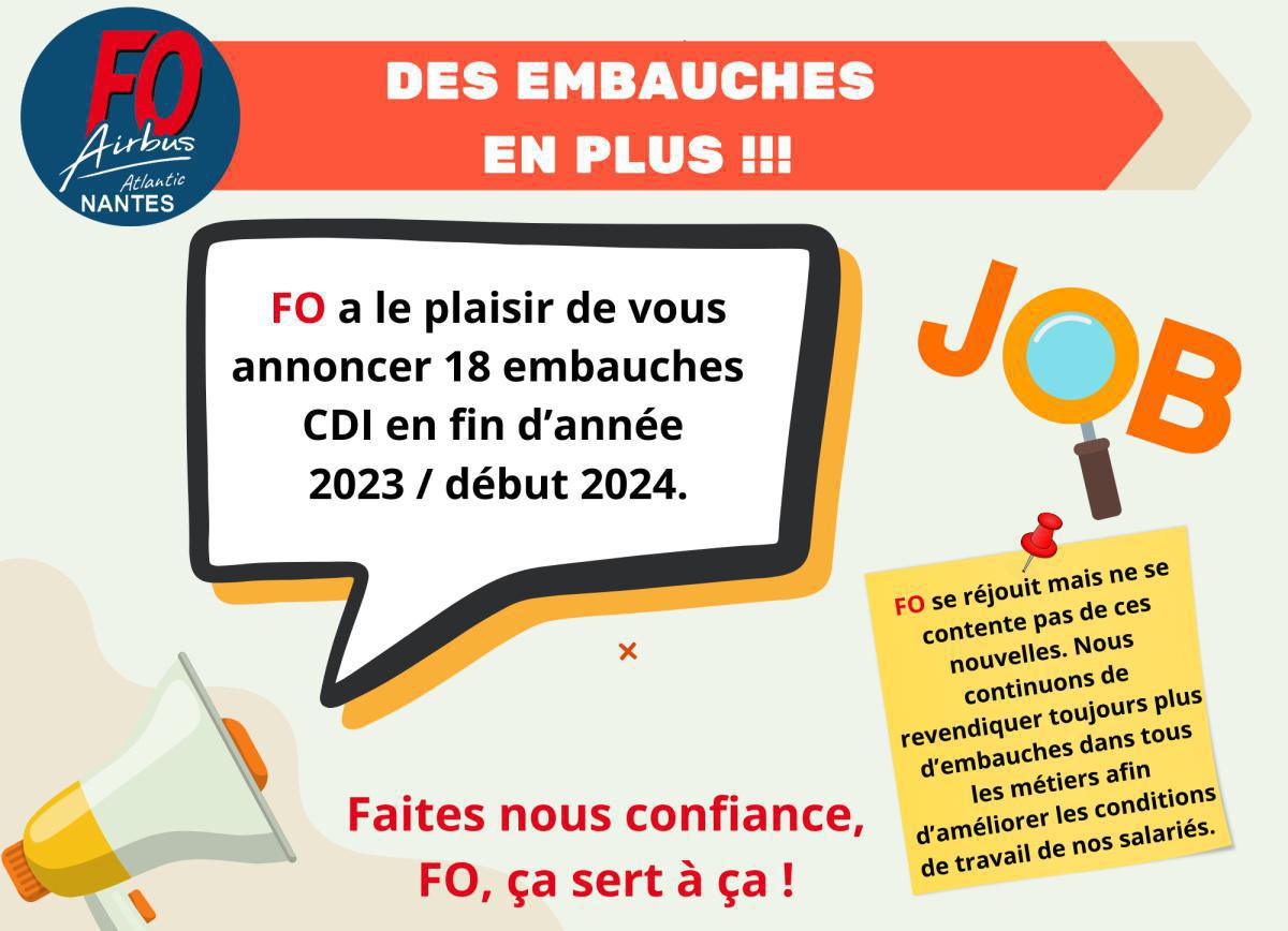 Des embauches en plus !!