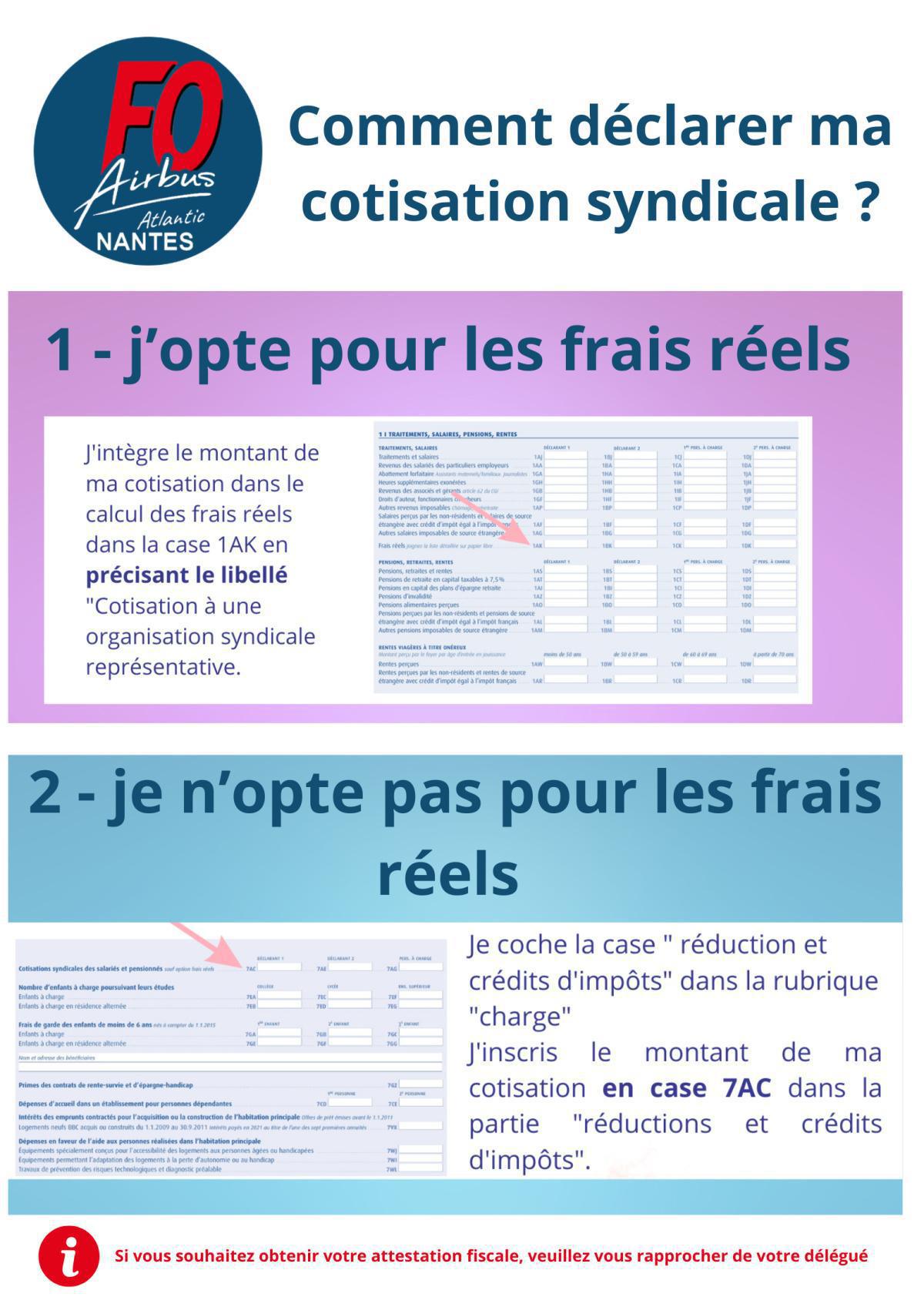 Comment déclarer ma cotisation syndicale ? 