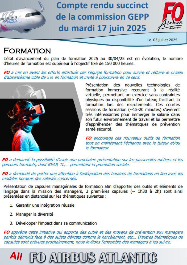 Compte rendu succinct de la commission GEPP du mardi 17 juin 2025