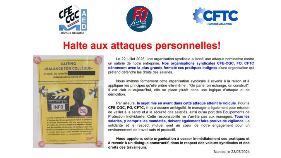 Halte aux attaques personnelles
