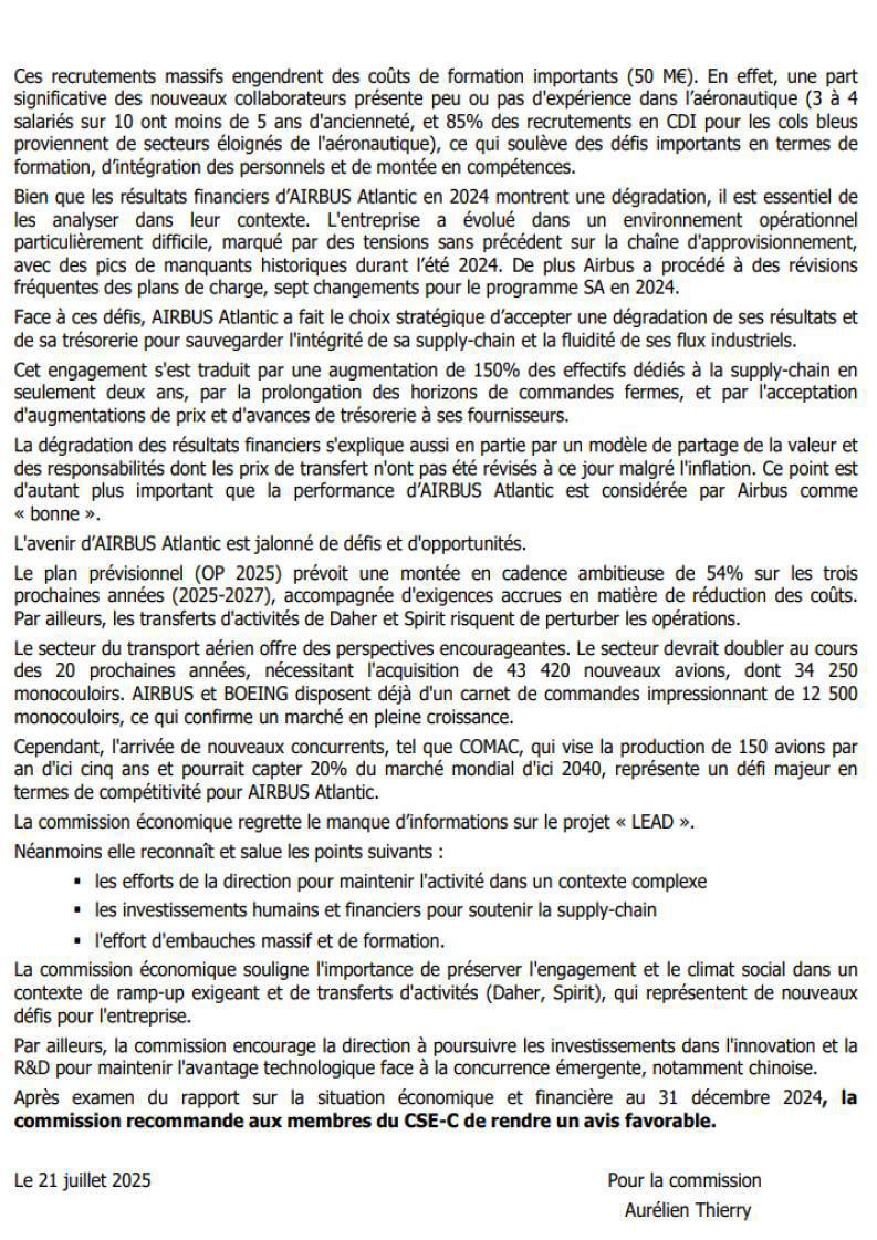 Compte Rendu Partiel du CSE-C Extraordinaire du 21 juillet 2025