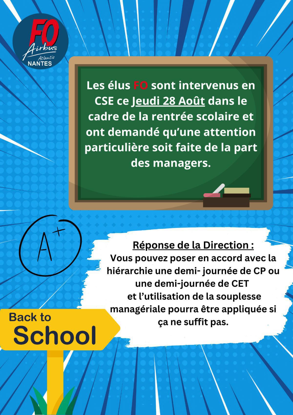 FO à vos côtés pour la rentrée !