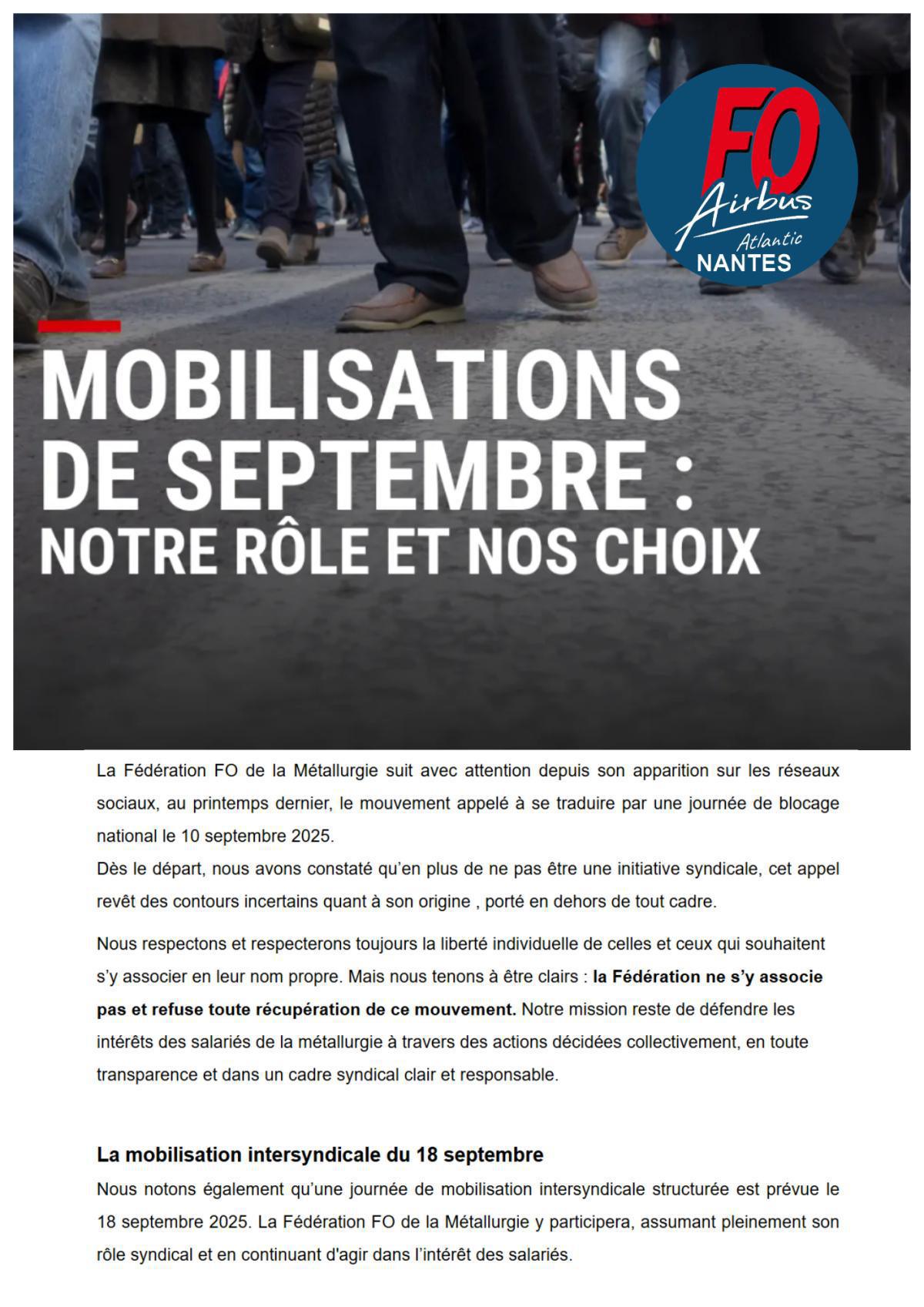 MOBILISATIONS DE SEPTEMBRE