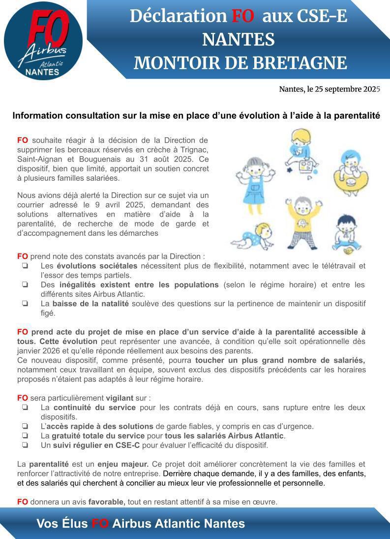 Déclaration FO au CSE