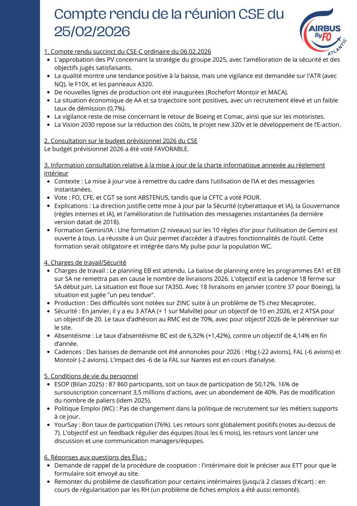 Cr de CSE du 25/02/26