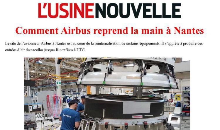 L'USINENOUVELLE : Comment Airbus reprend la main à Nantes 