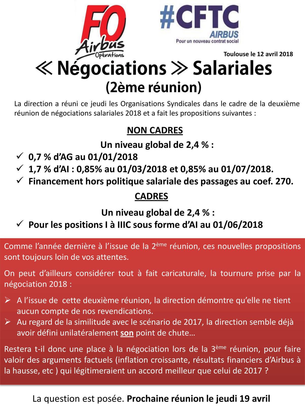 Tract FO/CFTC 2e réunion de négociation salariale
