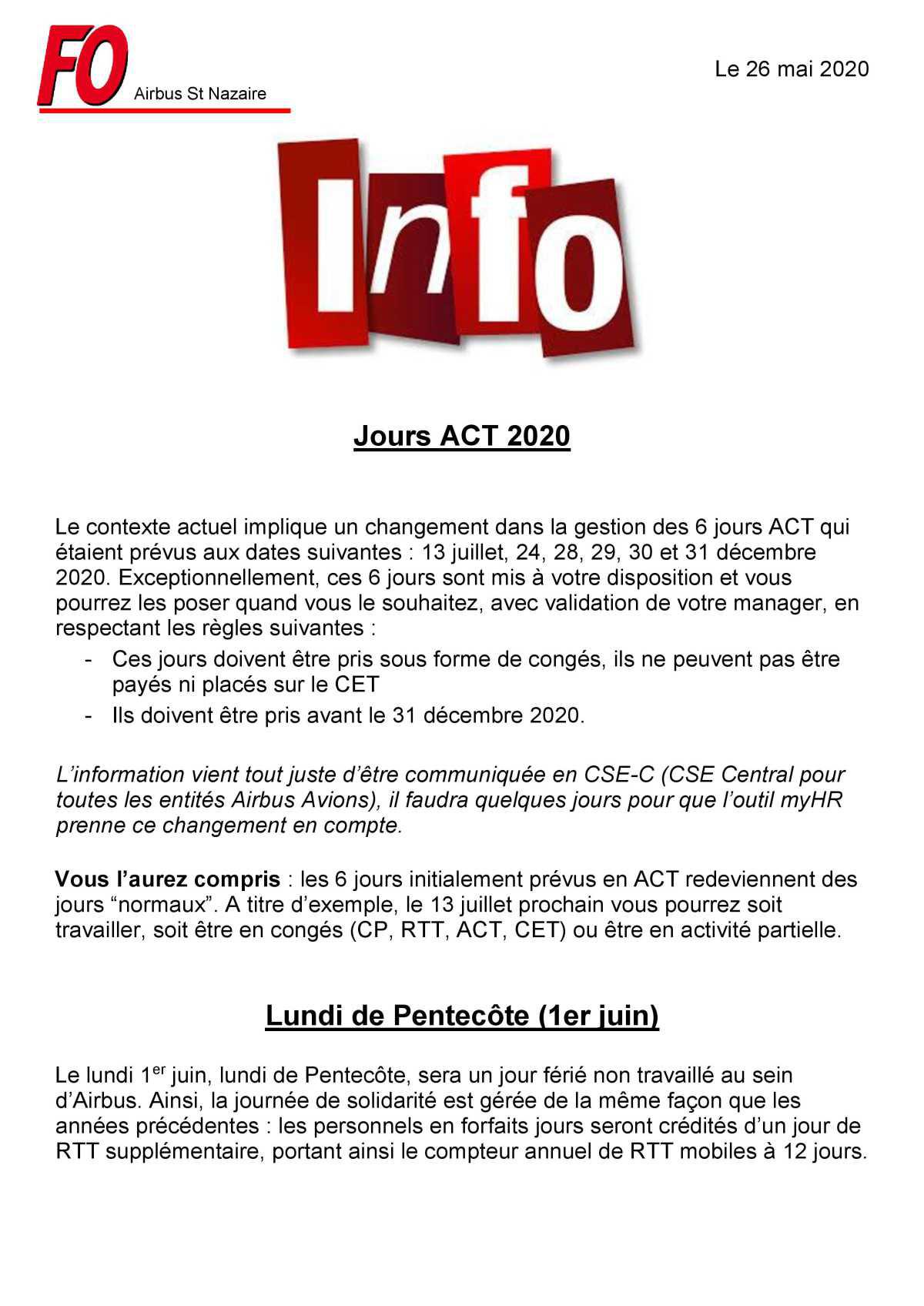 Info jours ACT 2020