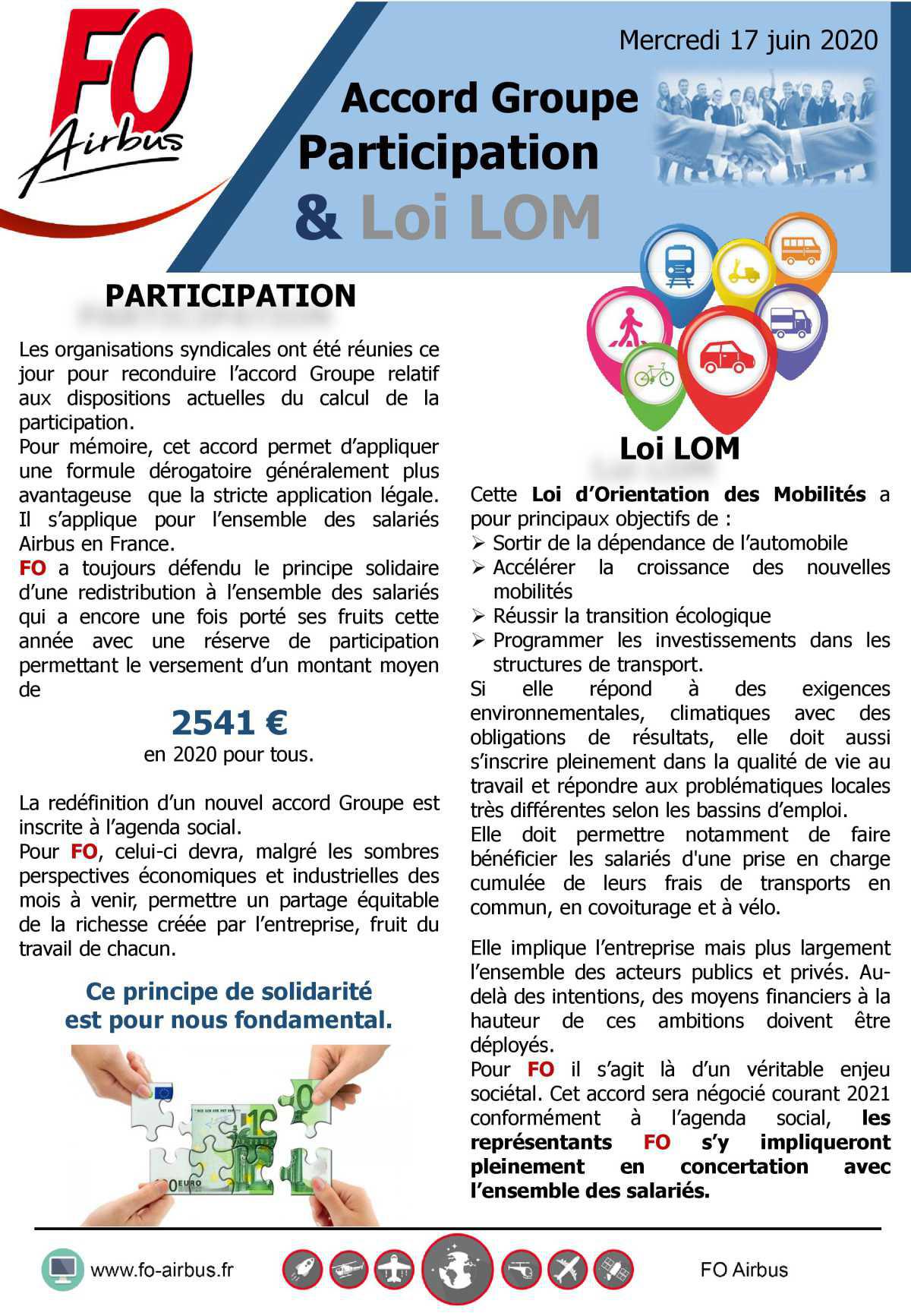 Accord Groupe Participation & Loi LOM