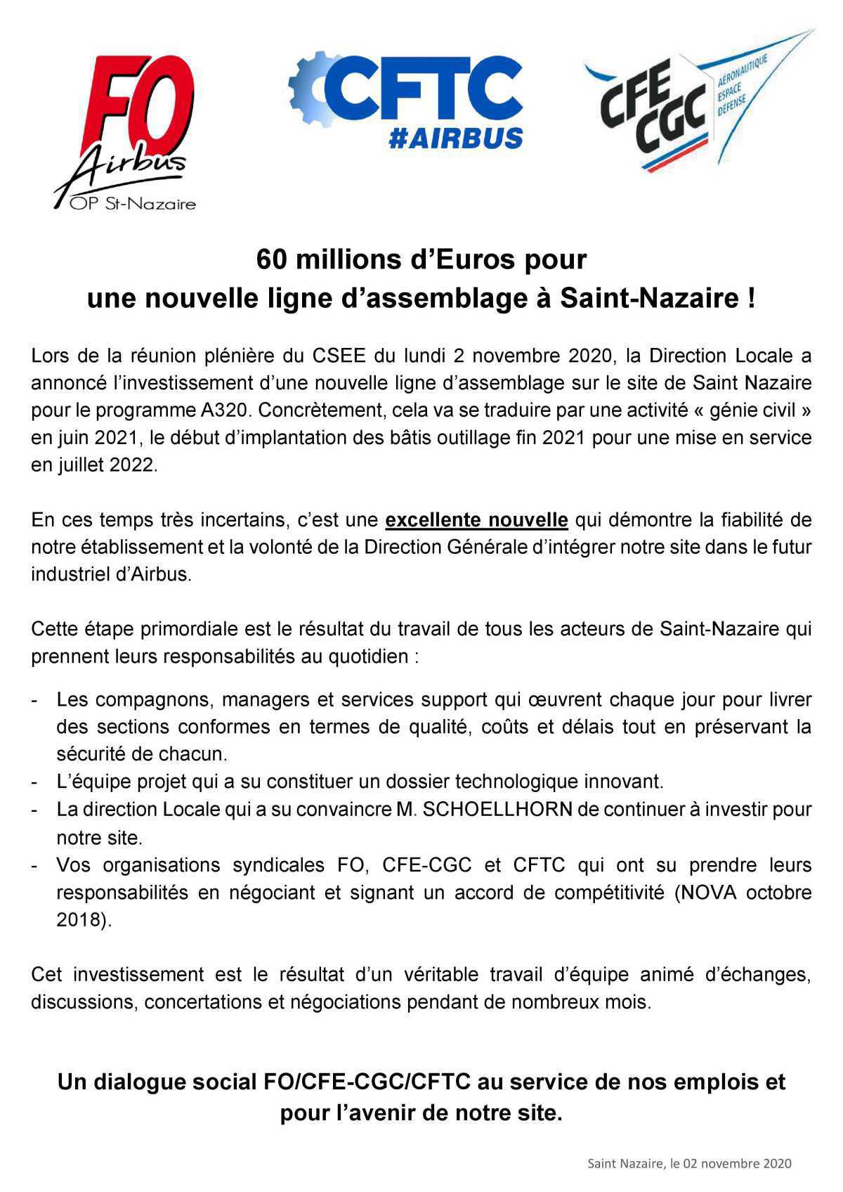 Une nouvelle ligne d'assemblage pour Saint-Nazaire Une nouvelle ligne d'assemblage pour Saint-Nazaire