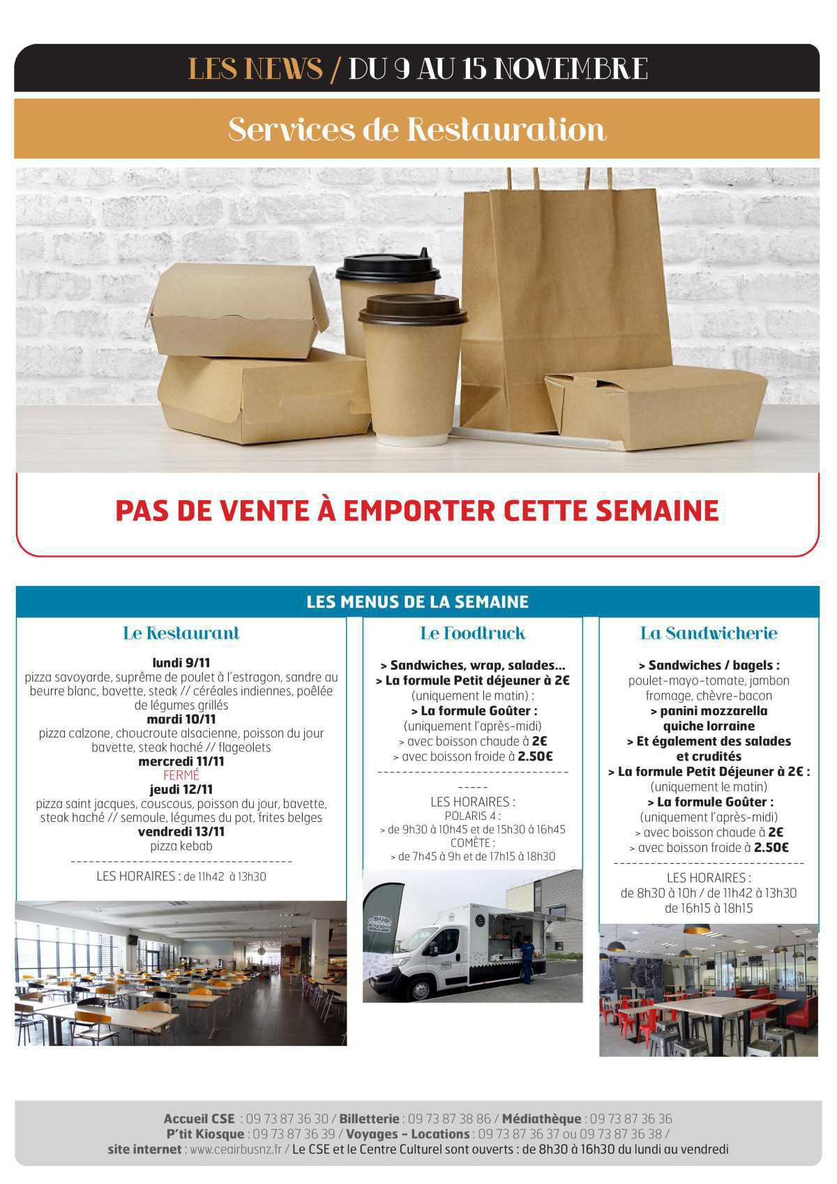 Informations du CSE et de la COOP semaine 46 Informations du CSE et de la COOP semaine 46