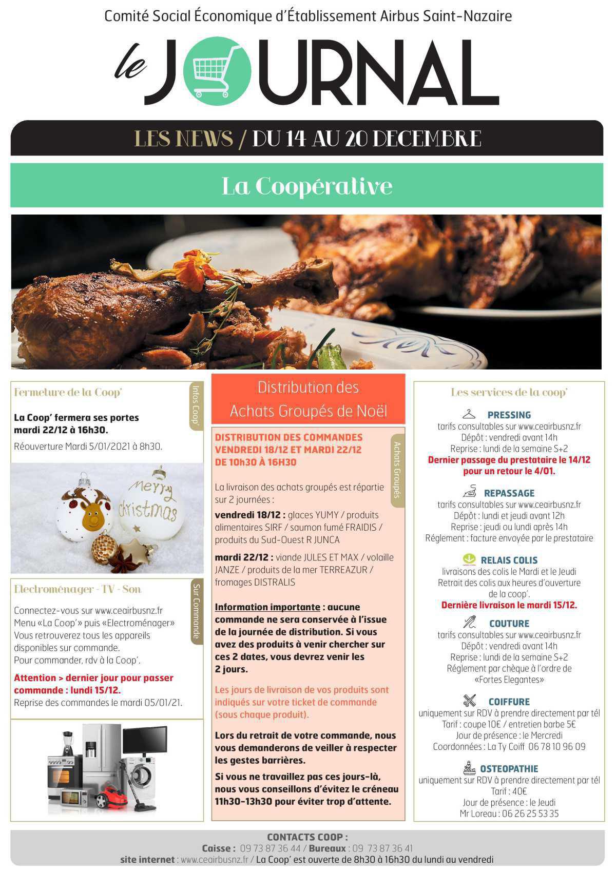 Informations du CSE et de la COOP semaine 51 Informations du CSE et de la COOP semaine 51