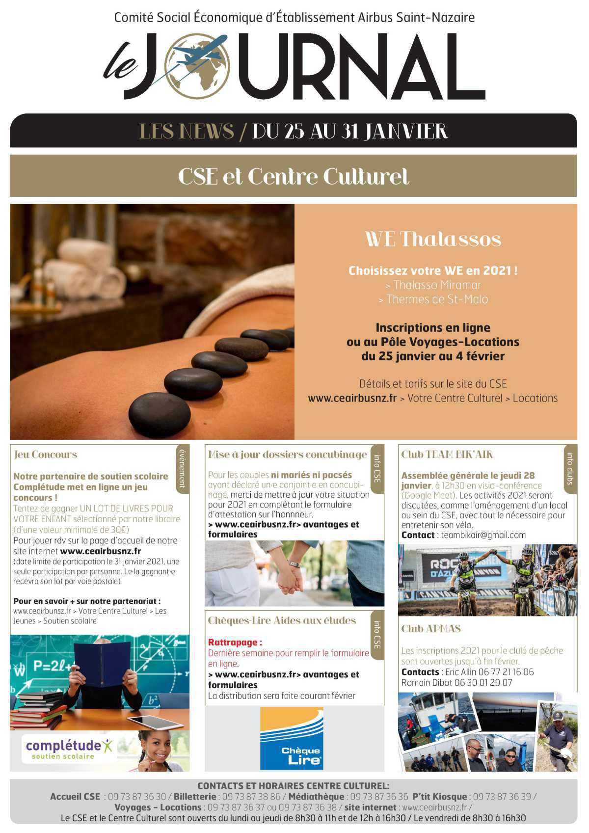 Informations du CSE et de la coopérative pour la semaine 4 Informations du CSE et de la coopérative pour la semaine 4