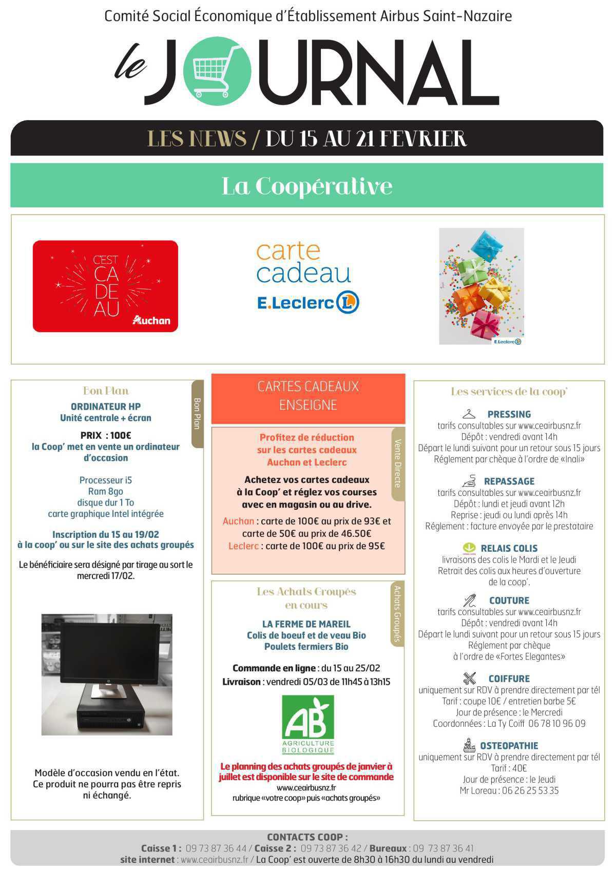 Informations du CSE et de la coopérative semaine 7 Informations du CSE et de la coopérative semaine 7