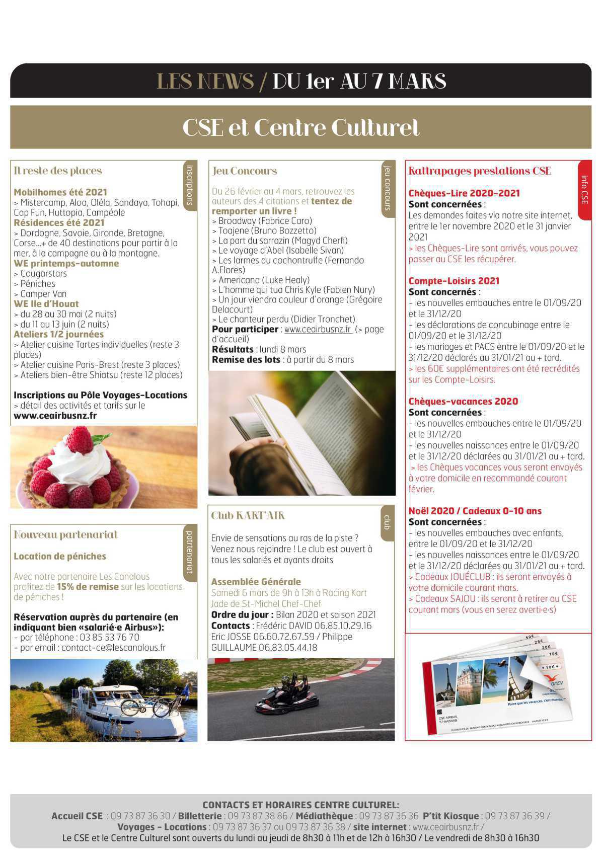 Informations du CSE et de la coopérative semaine 9 Informations du CSE et de la coopérative semaine 9