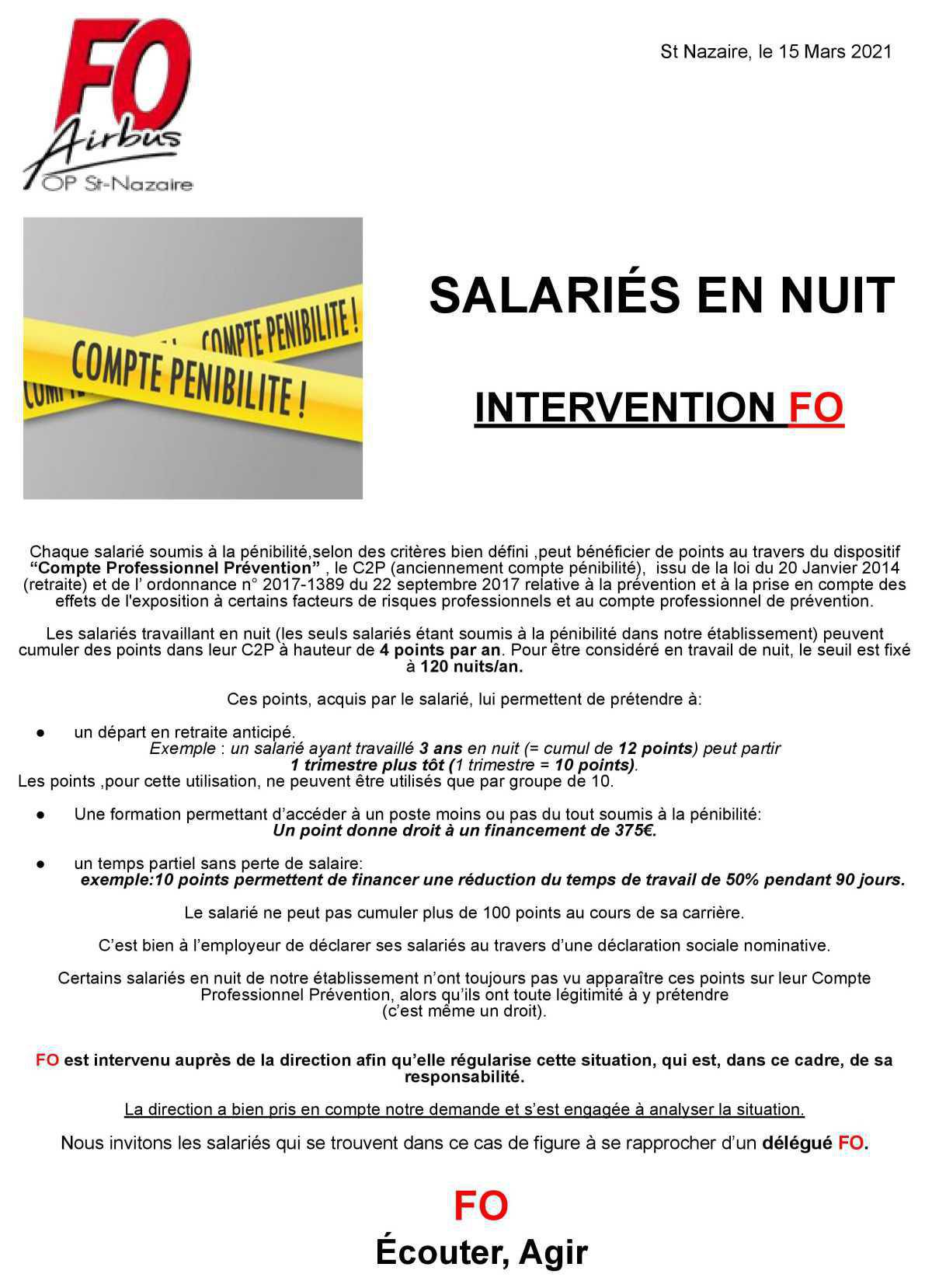 Salariés en nuit