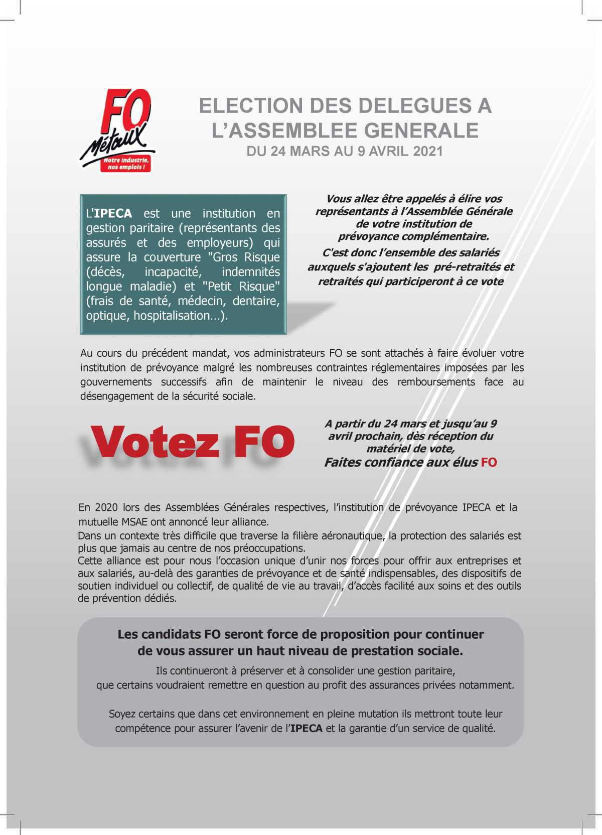 IPECA : Elections des Délégués à l'assemblée Générale du 24 mars au 9 avril 2021