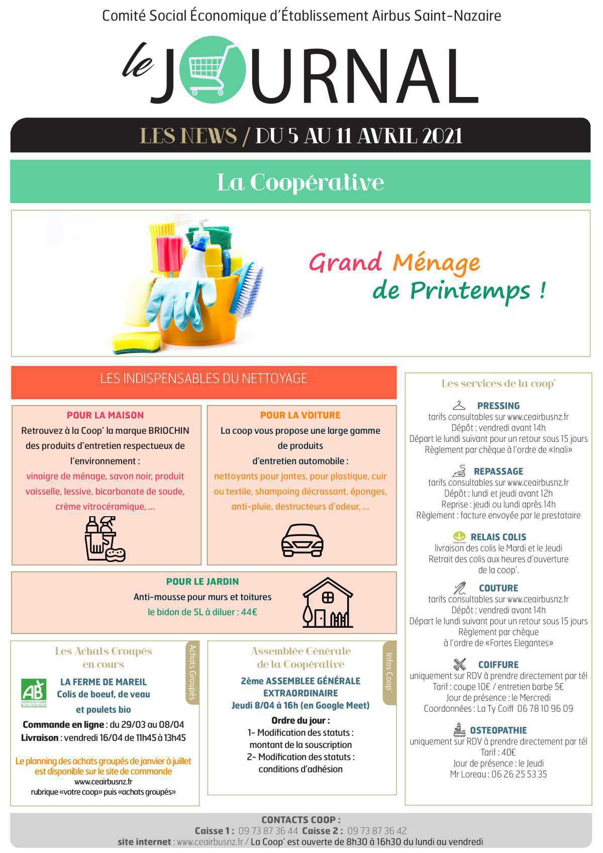 Informations du CSE et de la coopérative semaine 14 Informations du CSE et de la coopérative semaine 14