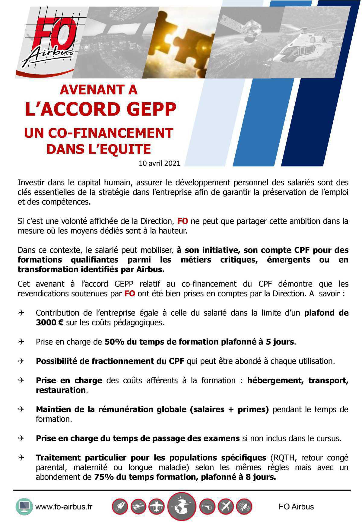 Avenant à l'accord GEPP : FO apposera sa signature