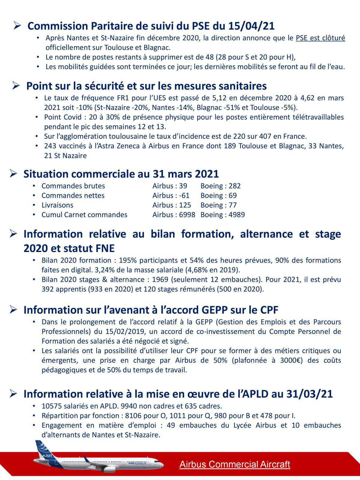 Compte rendu CSE-C du 22 Avril 2021 Compte rendu CSE-C du 22 Avril 2021