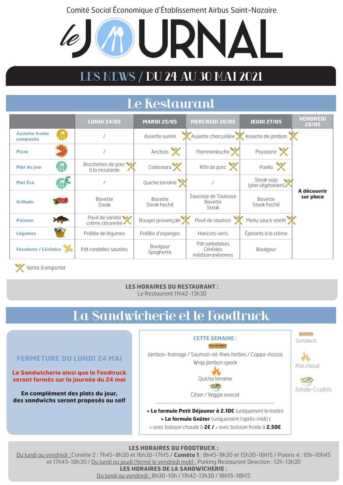Informations du CSE et de la coopérative semaine 21