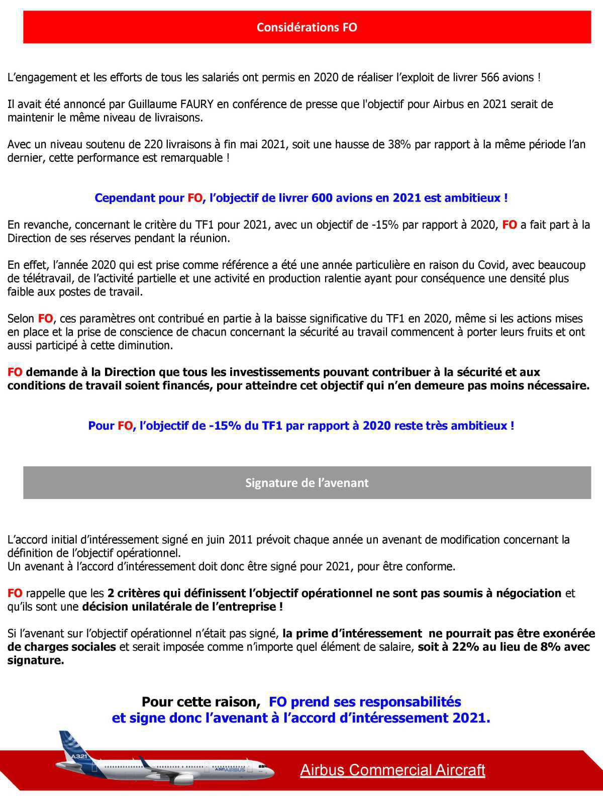 Intéressement 2021 : FO signe l'avenant à l'accord