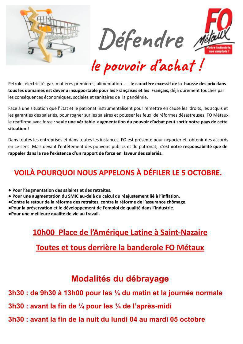 Défense du pouvoir d'achat - indice A Défense du pouvoir d'achat - indice A