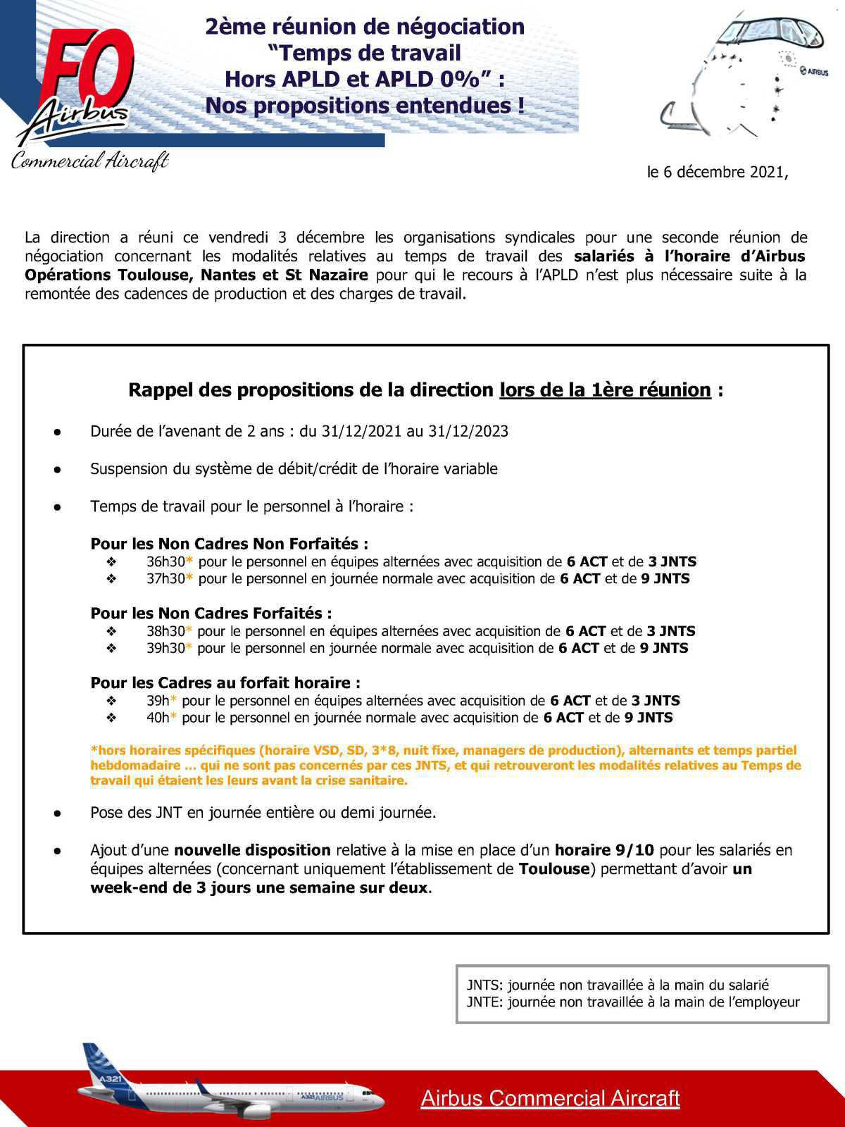 2e réunion de négociation "Temps de travail hors APLD et APLD 0%" : nos propositions entendues.