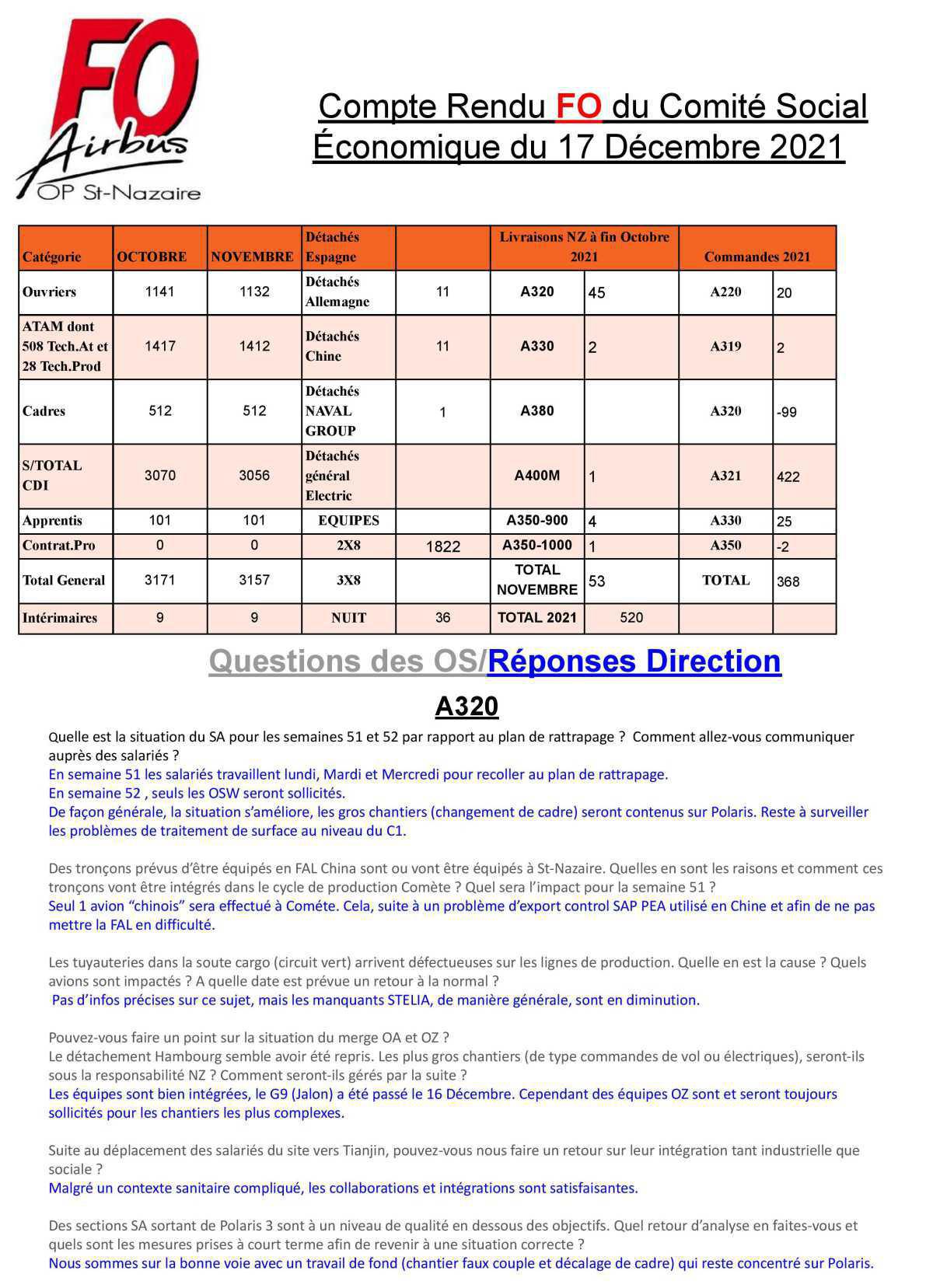 Compte rendu du CSE-E du 17 décembre