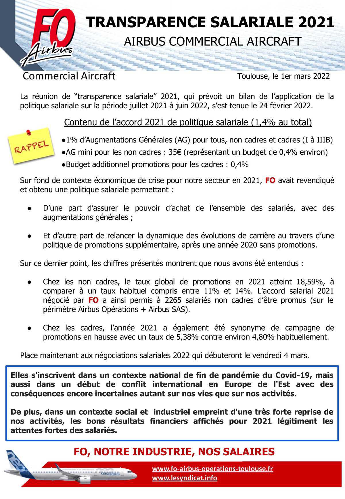 Transparence salariale 2021