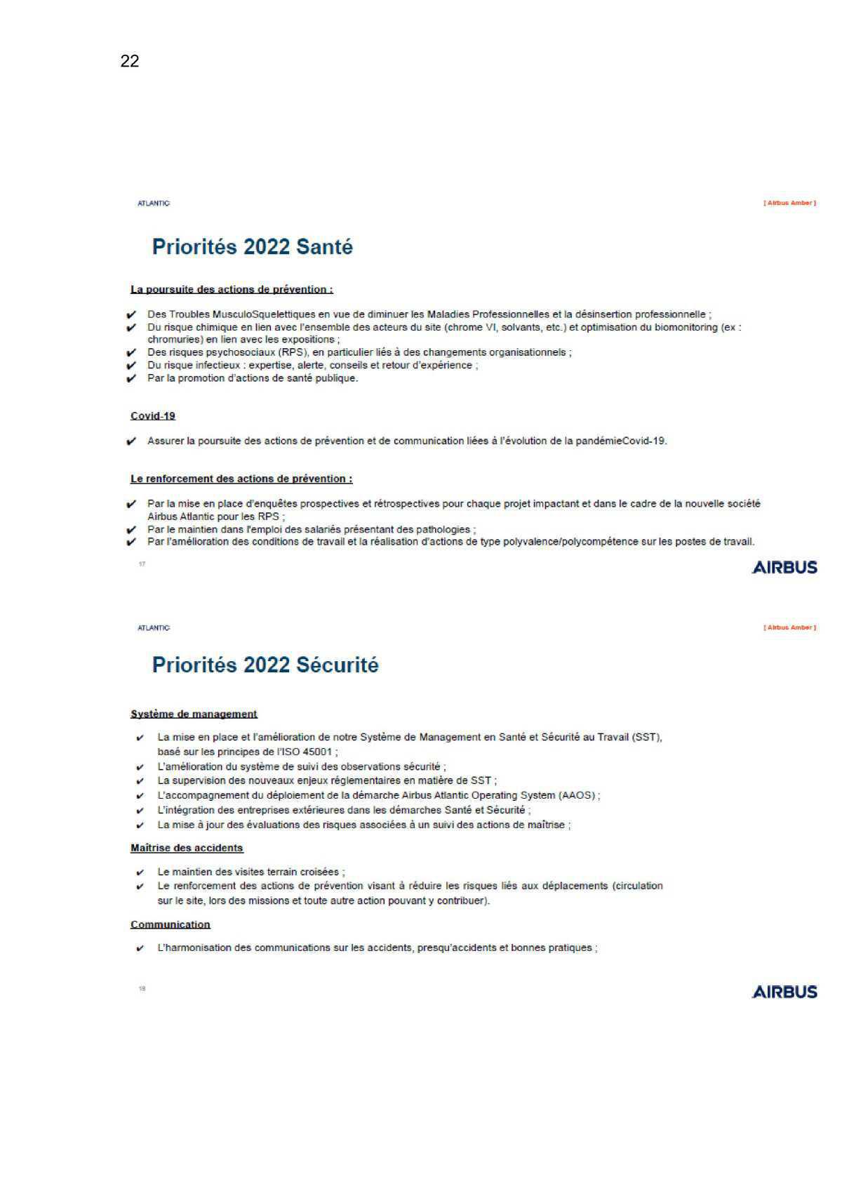 Compte rendu de la commission CSSCT du 24 Avril 2022 Compte rendu de la commission CSSCT du 24 Avril 2022