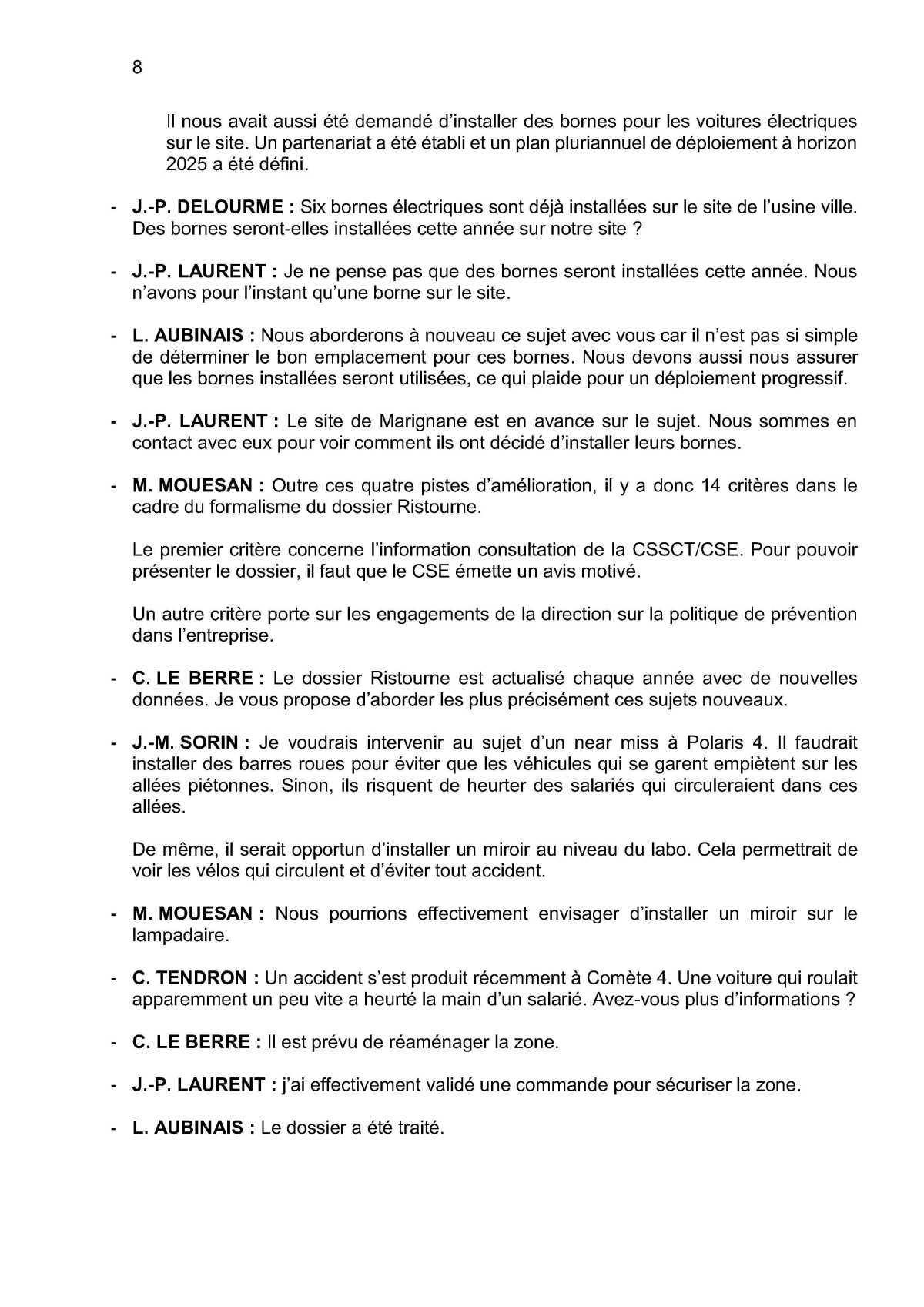 Compte rendu de la commission CSSCT du 24 Avril 2022 Compte rendu de la commission CSSCT du 24 Avril 2022