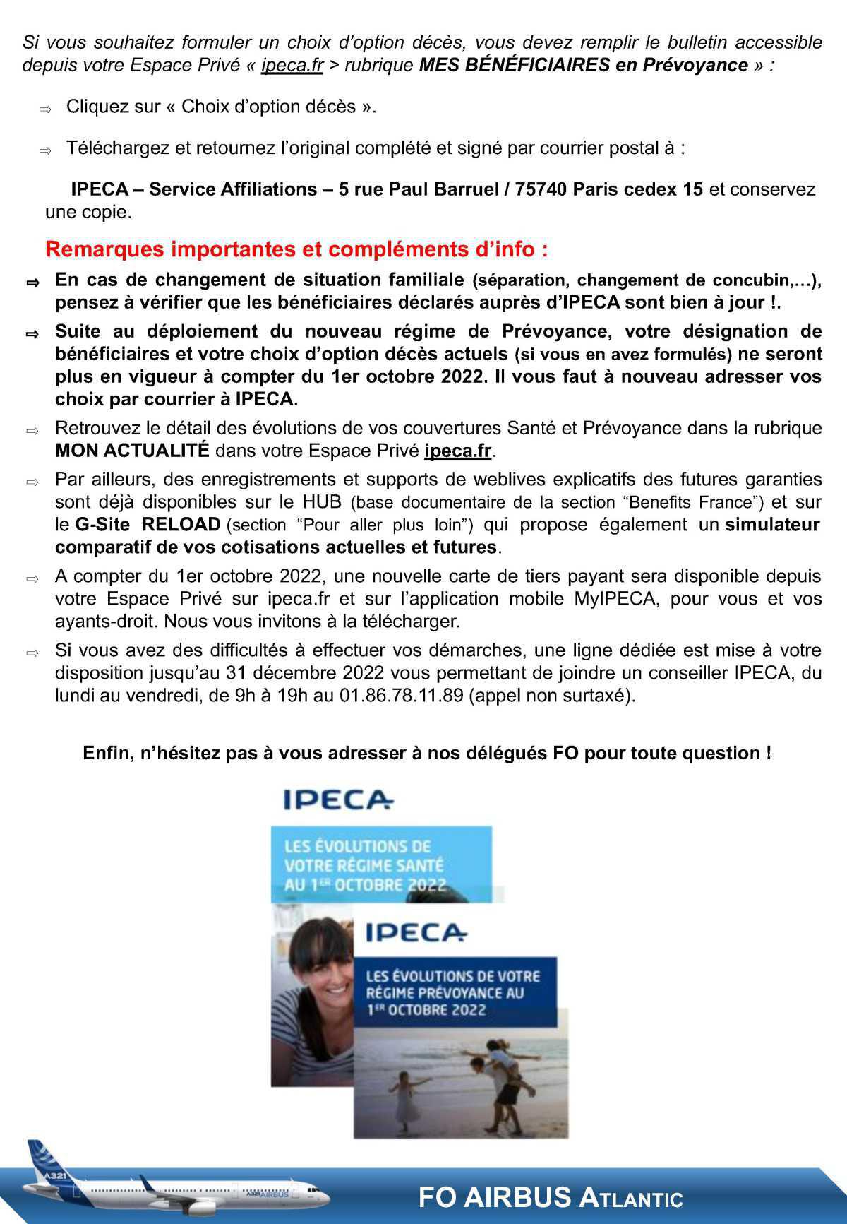 InFOs pratiques mutuelle IPECA/Prévoyance
