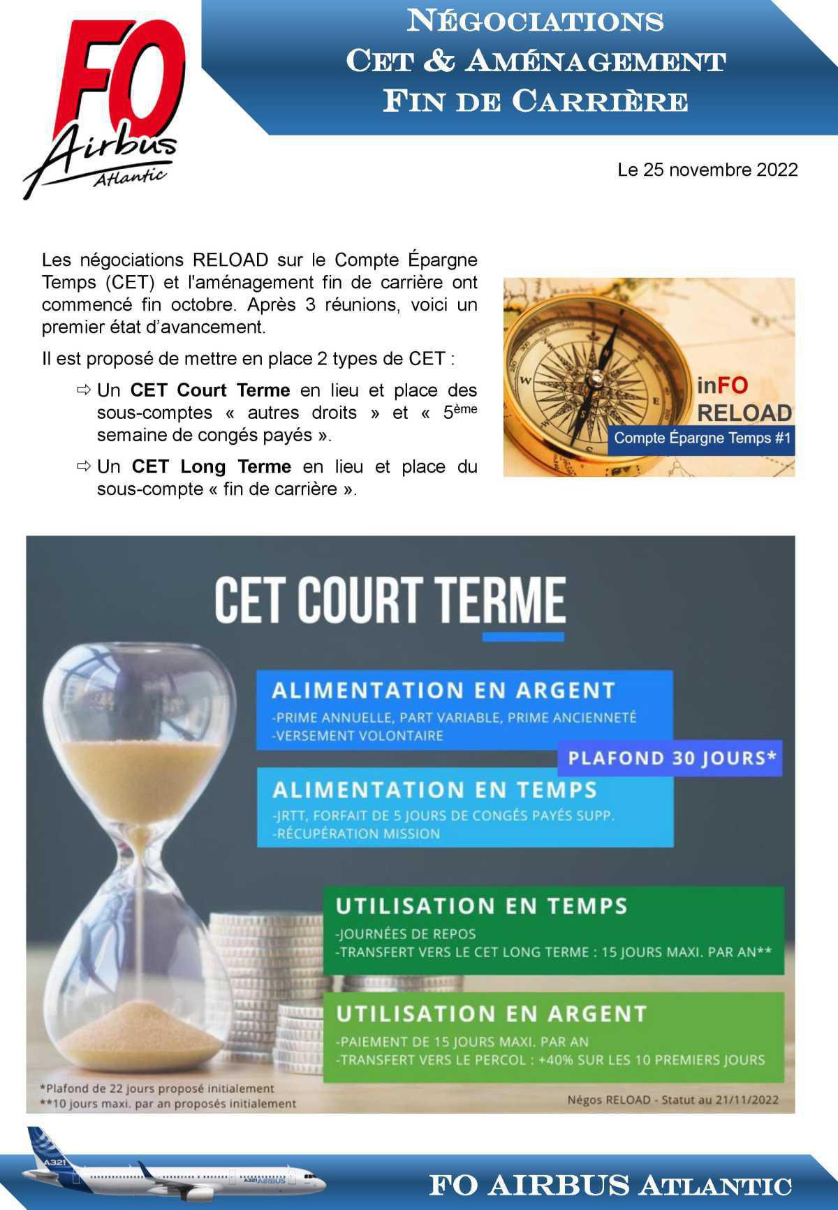 Négociations CET et aménagement fin de carrière