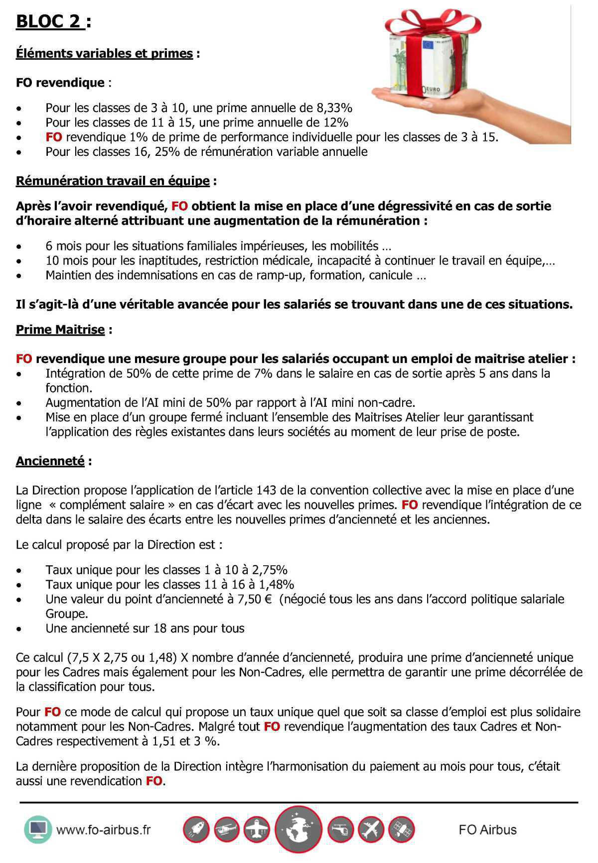 Point sur la négociation en cours : Rémunération