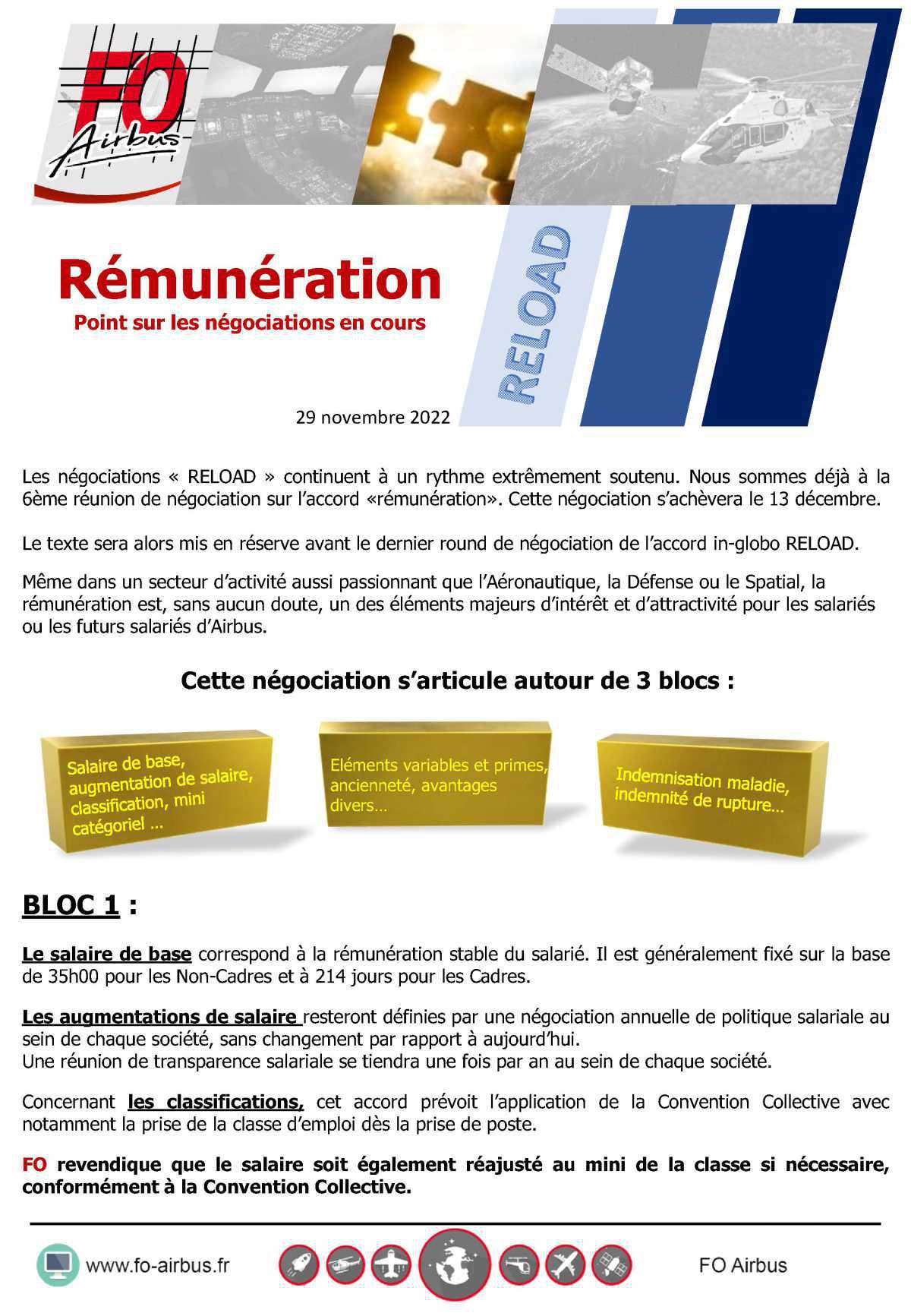 Point sur la négociation en cours : Rémunération