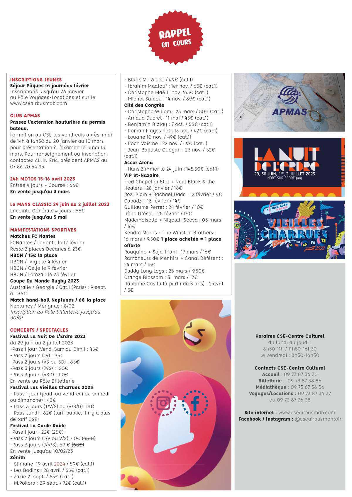 INFOS CSE et COOPERATIVE DU 20 JANVIER 2023 INFOS CSE et COOPERATIVE DU 20 JANVIER 2023