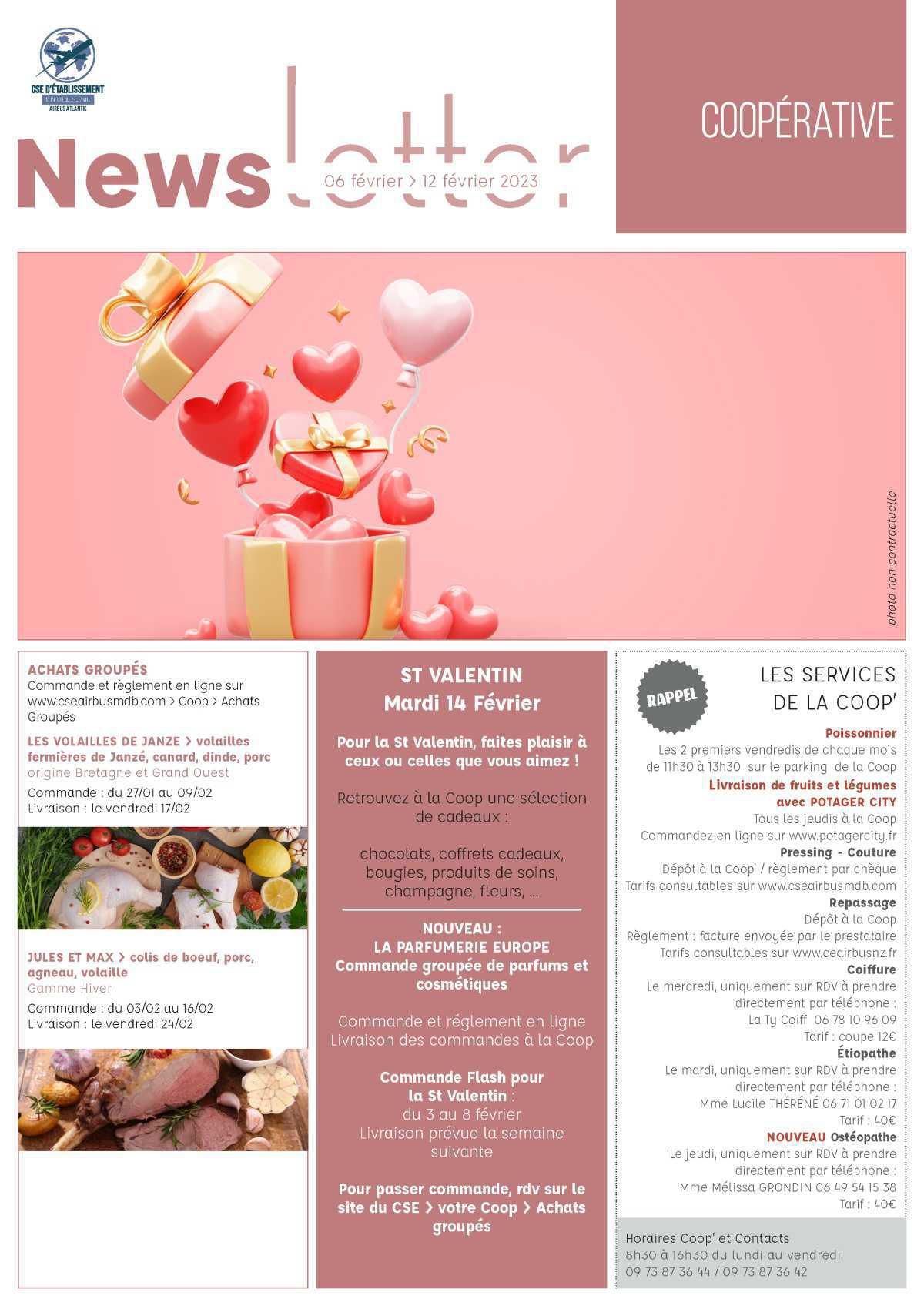 Informations du CSE et de la Coopérative semaine 6 Informations du CSE et de la Coopérative semaine 6
