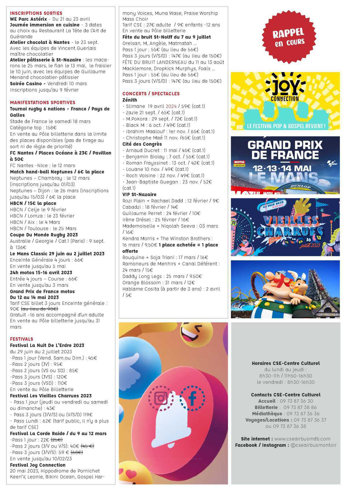 Informations du CSE et de la Coopérative semaine 6 Informations du CSE et de la Coopérative semaine 6