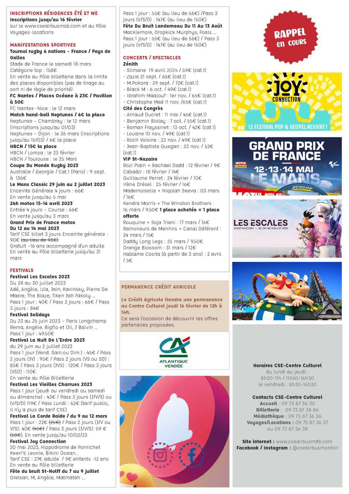 Infos du CSE et de la Coop semaine 7 Infos du CSE et de la Coop semaine 7