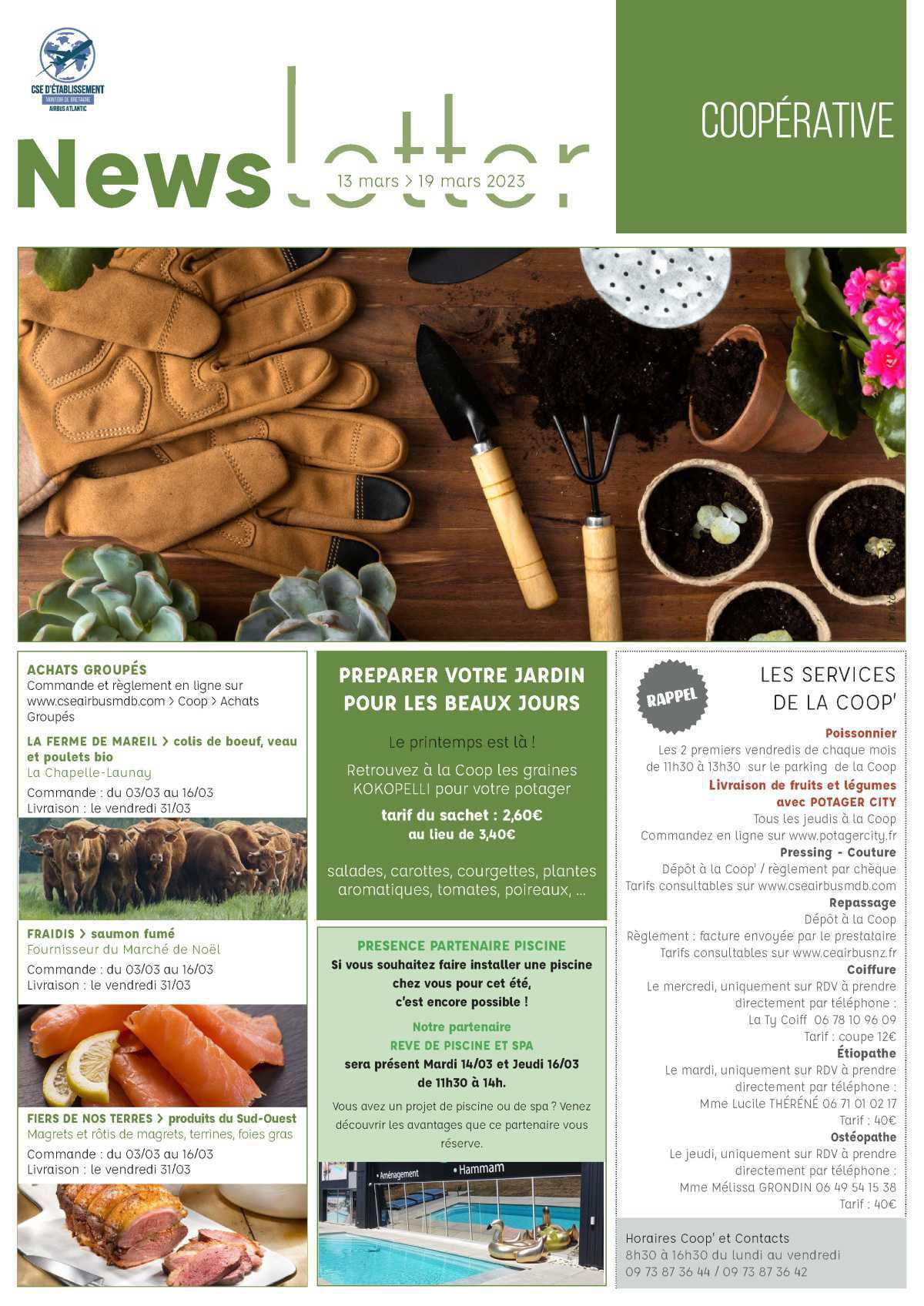 Informations du CSE et de la coopérative semaine 11 Informations du CSE et de la coopérative semaine 11