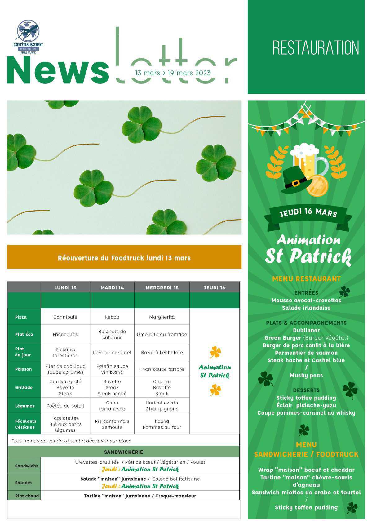 Informations du CSE et de la coopérative semaine 11 Informations du CSE et de la coopérative semaine 11