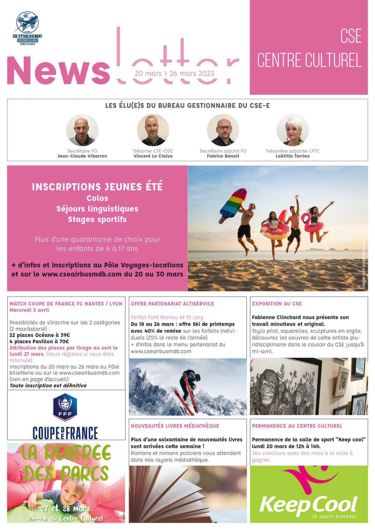 Informations du CSE et de la coopérative semaine 12 Informations du CSE et de la coopérative semaine 12